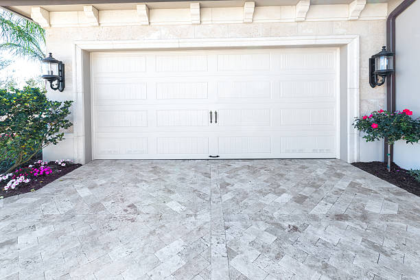 brand new house with an empty garage